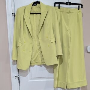 Express Vibrant Yellow Blazer And Pant Set